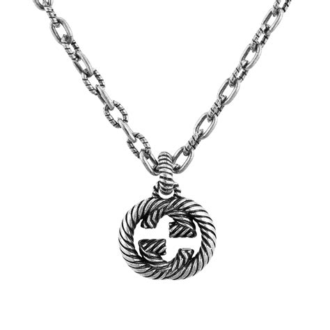 950 silver gucci necklace|gucci interlocking g silver necklace.